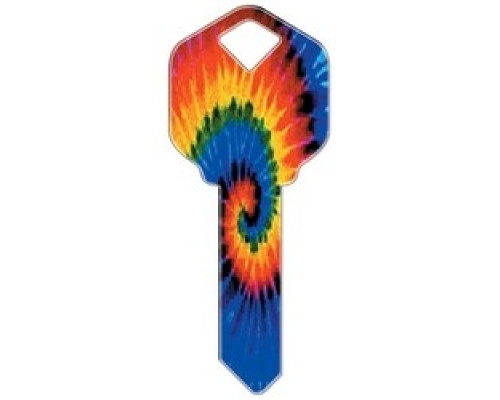 HOWARD KEYS  KW-HK2               Decorative Key Blank, Kwikset, Tie-Dye Design
