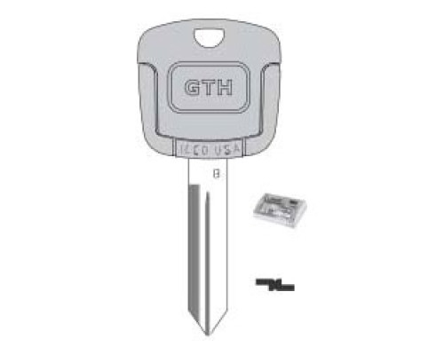 KABA ILCO CORP  EK3-H72 NP A62  AX00003570              Vehicle Key, B, Electronic, Cloning Tool, Brass, Nickel Plated, 62 Price Group, For Ford, Mazda