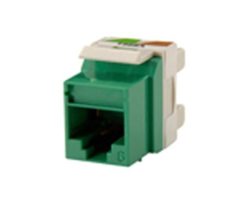ORTRONICS  KS6-45               Category 6 Keystone jack, 8-position, 180 degree exit, icon compatible, T568A/B wiring, Green. Package of 25.