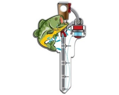 LUCKY LINE PRODUCTS INC  B117K               House Key, Kwikset, Fishing, Brass, Enamel Coating, 1 each per Card