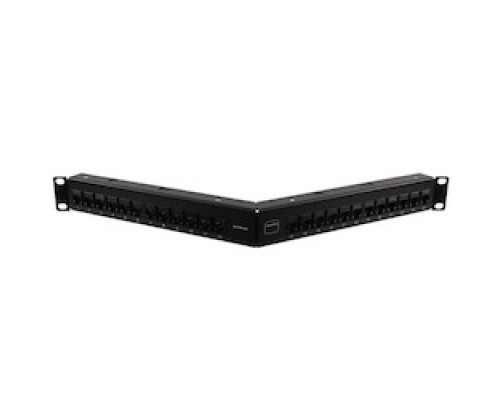 SIEMON COMPANY  UPN-A1-24E-RS               UltraMAX Patch Panel, Empty, UTP, 24 Openings, Angled, 1U, Black, Detachable Wire Manager