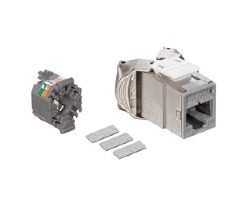 LEVITON  6ASJK-RG6               Mod Jack, Atlas-X1, Category 6A Shielded Connector, Grey