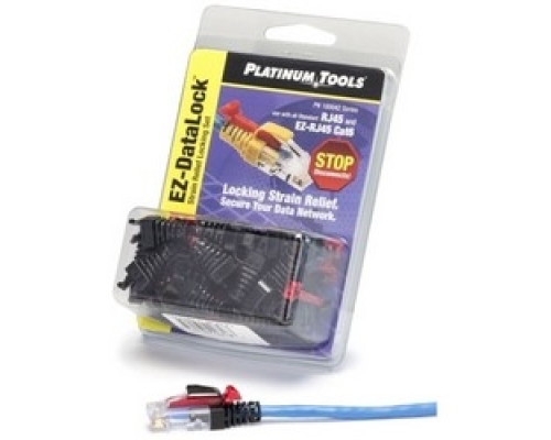 PLATINUM TOOLS INC 100042B-C        Connector Strain Relief Data Lock Set, Blue, Includes 20 Strain Relief, 20 Locking Pin, 2 Key, For Standard RJ45/EZ-RJ45/Cat 6 Cable Connector, 20 each per Clamshell
