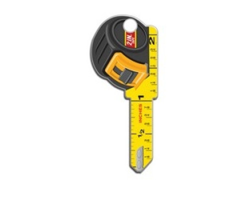 LUCKY LINE PRODUCTS INC  B126S               House Key, Schlage, Tape Measure, Brass, Enamel Coating, 1 each per Card