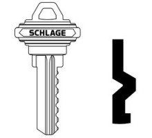 SCHLAGE ALLEGION BRAND  35-102-C        Door Lock Cylinder Key Blank, Classic, Conventional, Emergency, Embossed, Standard Bow, C Keyway, Nickel Silver