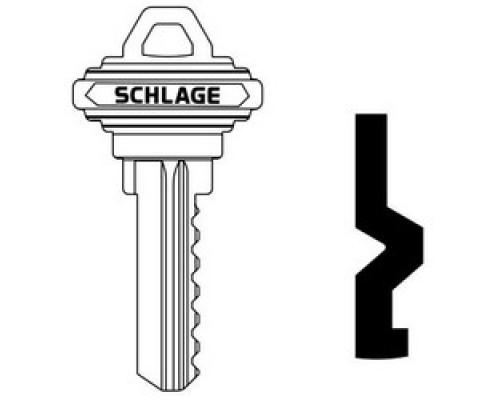 SCHLAGE ALLEGION BRAND  35-102-C        Door Lock Cylinder Key Blank, Classic, Conventional, Emergency, Embossed, Standard Bow, C Keyway, Nickel Silver