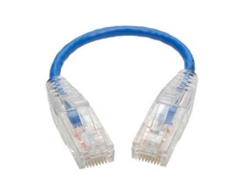 TRIPP LITE N201-S6N-BL        Cat6 Gigabit Snagless Molded Slim UTP Patch Cable RJ45 M/M , Blue, 6 in.