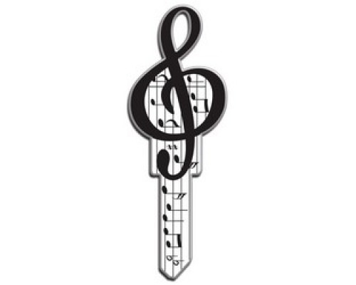 LUCKY LINE PRODUCTS INC  B125K               House Key, Kwikset, Music, Brass, Enamel Coating, 1 each per Card