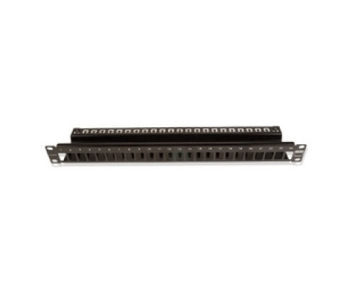 SIEMON COMPANY  TM-PNLZ-24-01               Copper, Patch Panel, Tera / MAX, Empty, Shielded, 24 Openings, Flat, 1U, Black, Fixed Wire Manager