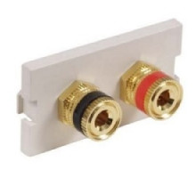 HUBBELL PREMISE WIRING  IMSP1W               iStation Module, Red and Black Speaker Posts,1-Unit, White