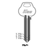 KABA ILCO CORP  L1011-L4 NS A51  AA01575033              Cylinder Lock Key Blank, 7-Pin, Natural Nickel Silver, 10 Price Group, For Corbin/Russwin