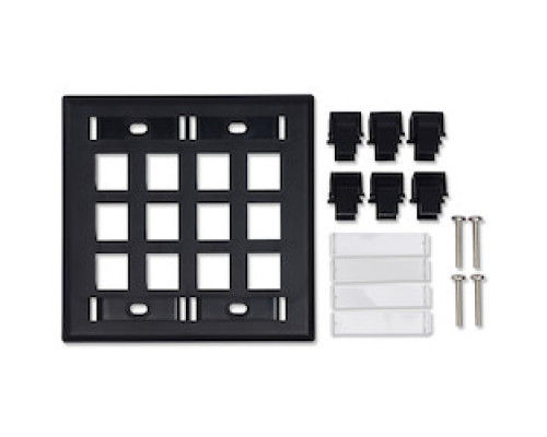 BELDEN  AX102257               KeyConnect Faceplates 12-Port, with ID Windows, Double Gang, Flush