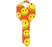 HOWARD KEYS  SC1-HK3               Decorative Key Blank, Schlage, Happy Faces Design