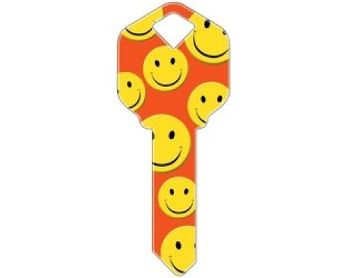 HOWARD KEYS  SC1-HK3               Decorative Key Blank, Schlage, Happy Faces Design