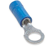 THOMAS & BETTS  TV14-14R-L               Insulated Vinyl Ring Terminal for Wire Range 16-14 Stud Size 1/4, Blue