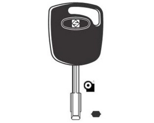 KABA ILCO CORP  FO21-GTS NP A71  AJ00001440              Vehicle Key Shell, Look-Alike, Special Key Machine, Brass, Nickel Plated, With GTI Transponder, For Ford/Jaguar