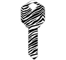 HOWARD KEYS  SC1-HK24               Decorative Key Blank, Schlage, Zebra Design