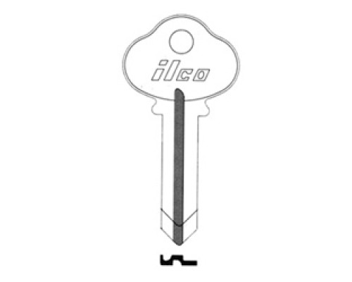 KABA ILCO CORP  1009 NP A04  AL4105811B              Cylinder Lock Key Blank, 5-Pin, Brass, Nickel Plated, 4 Price Group, For Sargent