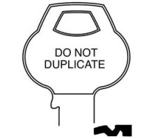 CORBIN RUSSWIN INC  D1-6PIN-12               Door Lock Key Blank, Cylinder, Single-Section, Standard, 6-Pin, DH-Class Bitting, DND Bow