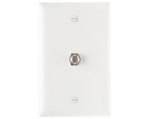 ON-Q/LEGRAND  TPCATVW               Wallplate, 1-Gang, Mar-Resistant, 1 Gigahertz, F-Type Coaxial Connector, Nickel Plated Steel, White