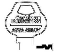 CORBIN RUSSWIN INC  60-5PIN-10               Door Lock Key Blank, Cylinder, Single-Section, Standard, 5-Pin, Z-Class Bitting, Coined Logo Bow