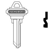 SCHLAGE ALLEGION BRAND  35-100-C        Door Lock Cylinder Key Blank, Classic, Conventional, Embossed, Standard Bow, 5-Pin Cylinder, C Keyway, Nickel Silver