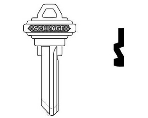 SCHLAGE ALLEGION BRAND  35-100-C        Door Lock Cylinder Key Blank, Classic, Conventional, Embossed, Standard Bow, 5-Pin Cylinder, C Keyway, Nickel Silver