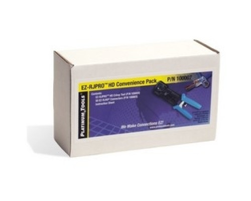 PLATINUM TOOLS INC 100012        Basic Cable Installation Kit Bundle, Includes Coax and Round Wire Cable Cutter, Cat 5E/6 Cable Jacket Stripper, Crimp Tool, 50 Cat 5E Cable Connector