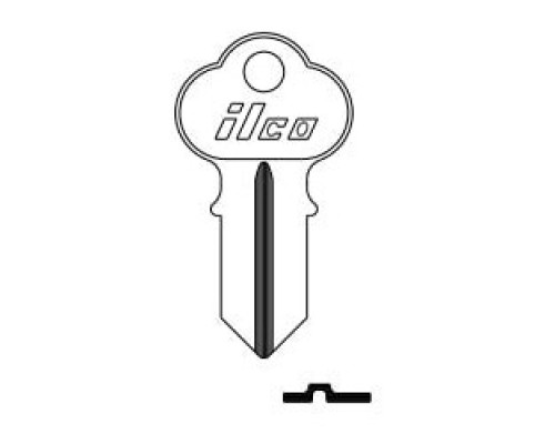 KABA ILCO CORP  1041GR NP A08  AA30127032              Cylinder Lock Key Blank, Double-Sided, Brass, Nickel Plated, 8 Price Group, For Chicago
