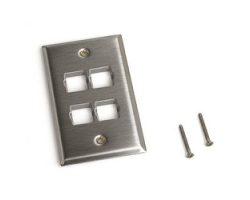 COMMSCOPE ENTERPRISE SOLUTIONS  108615204  M14SP              Faceplate, M14SP, Four Port, Single Gang, Stainless Steel