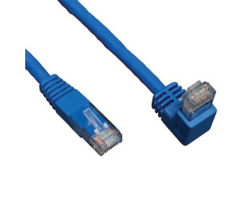 TRIPP LITE N204-010-BL-DN        Cat6 Gigabit Molded Patch Cable RJ45 Right Angle Down M to RJ45 M - Blue, 10-ft.