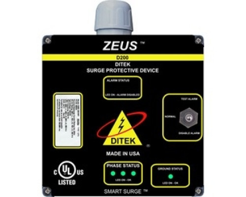 DITEK D200-120/2083Y        120/208 VAC 3 Phase WYE, 4W +G , 200kA, SPD Type 1 and 2, UL1449 Listed