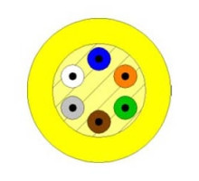 BERK-TEK  PDR006AB0707               Premises Distribution Cable, Riser Rated, Tight Buffered, 6-Fibers, OS2 Single-mode Fiber, Yellow Jacket