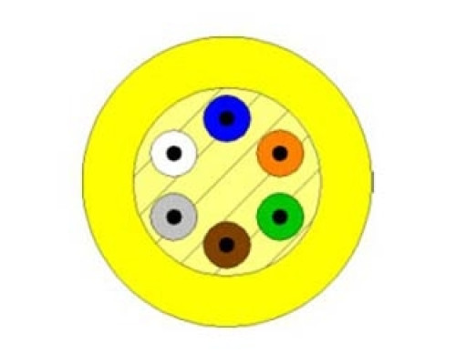 BERK-TEK  PDR006AB0707               Premises Distribution Cable, Riser Rated, Tight Buffered, 6-Fibers, OS2 Single-mode Fiber, Yellow Jacket