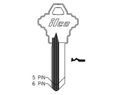 KABA ILCO CORP  A1145L NS A31  AL4425321B              Cylinder Lock Key Blank, 6-Pin, Natural Nickel Silver, 6 Price Group, For Schlage