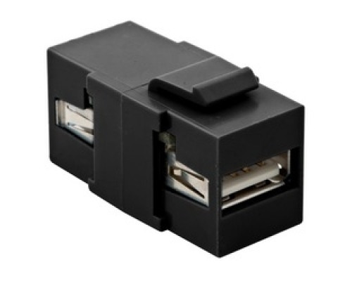 HUBBELL PREMISE WIRING  SFUSBAA3BK               Keystone USB Jack, Snap-Fit, V3.0, A toA, Black
