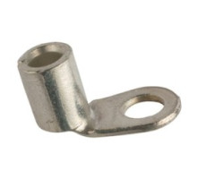 THOMAS & BETTS  E73U               Non-Insulated Large Brazed Seam Ring Terminal with 90 Degree Bend, Length 1.32in, Width 0.60in, Bolt Hole 3/8in, Wire Range #6 AWG, Copper, Tin Plated, 200 Pack