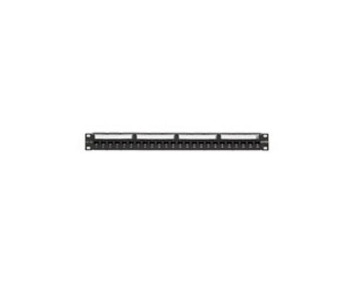 LEVITON  6A586-U24               Extreme Category 6A, Patch Panel, Black, 110-Style, Flat, 1U, 24-Port, Includes Cable Management Bar