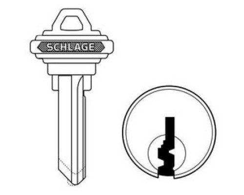 SCHLAGE ALLEGION BRAND  35-101-EF        Door Lock Cylinder Key Blank, Classic, Conventional, Embossed, Standard Bow, 6-Pin Cylinder, EF Keyway, Nickel Silver