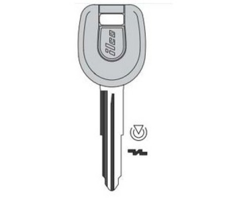KABA ILCO CORP  MIT14-PT NP  IAX00002962              Vehicle Key Blank, Transponder Key, Brass, Nickel Plated, For Mitsubishi