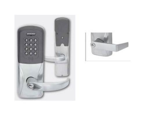 SCHLAGE ALLEGION BRAND  AD400-993R70LLL-RHO-626-L-RHR 4B 134        Electronic Door Lock, Rim/CVC/CVR Exit Trim Chassis, Right Hand Reverse, Rhodes Lever, Satin Chrome, 4AA Battery Kit, Without Reader, 6-Pin Cylinder, For Class/Sto