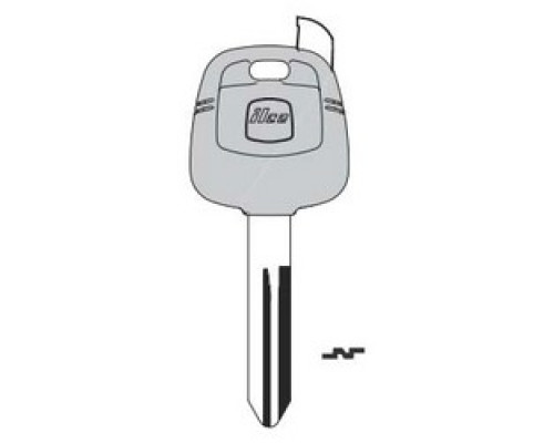 KABA ILCO CORP  NI02-GTS NP A71  AJ00001410              Key Shell, Look-Alike, Brass, Nickel Plated, With GTI Transponder, For Nissan/Infiniti