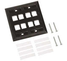 COMMSCOPE ENTERPRISE SOLUTIONS  108685009  M28L-003              L Type Flush Mounted Double Gang Faceplate, eight port black