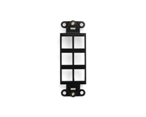 LEVITON  41646-E               Decora Insert, 6 Port, Black