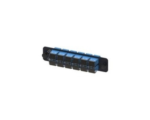 COMMSCOPE SYSTIMAX SOLUTIONS  760027433  PNL-BK-024-SFA-LC02-BL-SHUTTERED              Fiber Adapter Panel, 1000-Type, 12 TeraSPEED Single-mode Duplex LC Blue Fiber Adapters, Black Panel, Shuttered