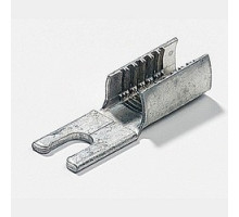 THOMAS & BETTS  22F066               Insulation Piercing Magnet Wire Fork Terminal, Length 0.91in, Width 0.30in, Length of Teeth 0.45in, Width of Teeth 0.25in, Stud Size 6, Copper Alloy, Tin Plated