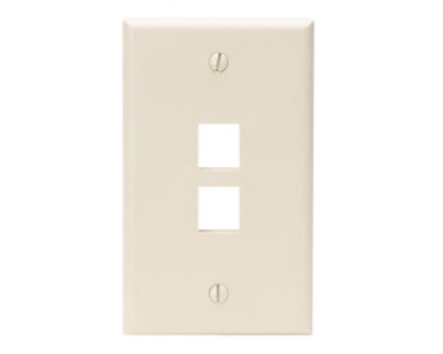 LEVITON  41080-2TP               QuickPort Wallplate, Single Gang, 2-Port, Light Almond