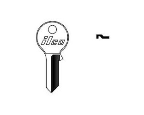 KABA ILCO CORP  VR91BR NP A12  VR2              Cylinder Lock Key Blank, Brass, Nickel Plated, 12 Price Group, For Viro