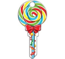 LUCKY LINE PRODUCTS INC  B140S               House Key, Schlage, Lollipop, Brass, Enamel Coating, 1 each per Card