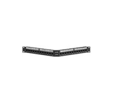 LEVITON  69587-L24               Patch Panel, Cat 6, Angled, 110-Style, 24-Port, 1RU, 19